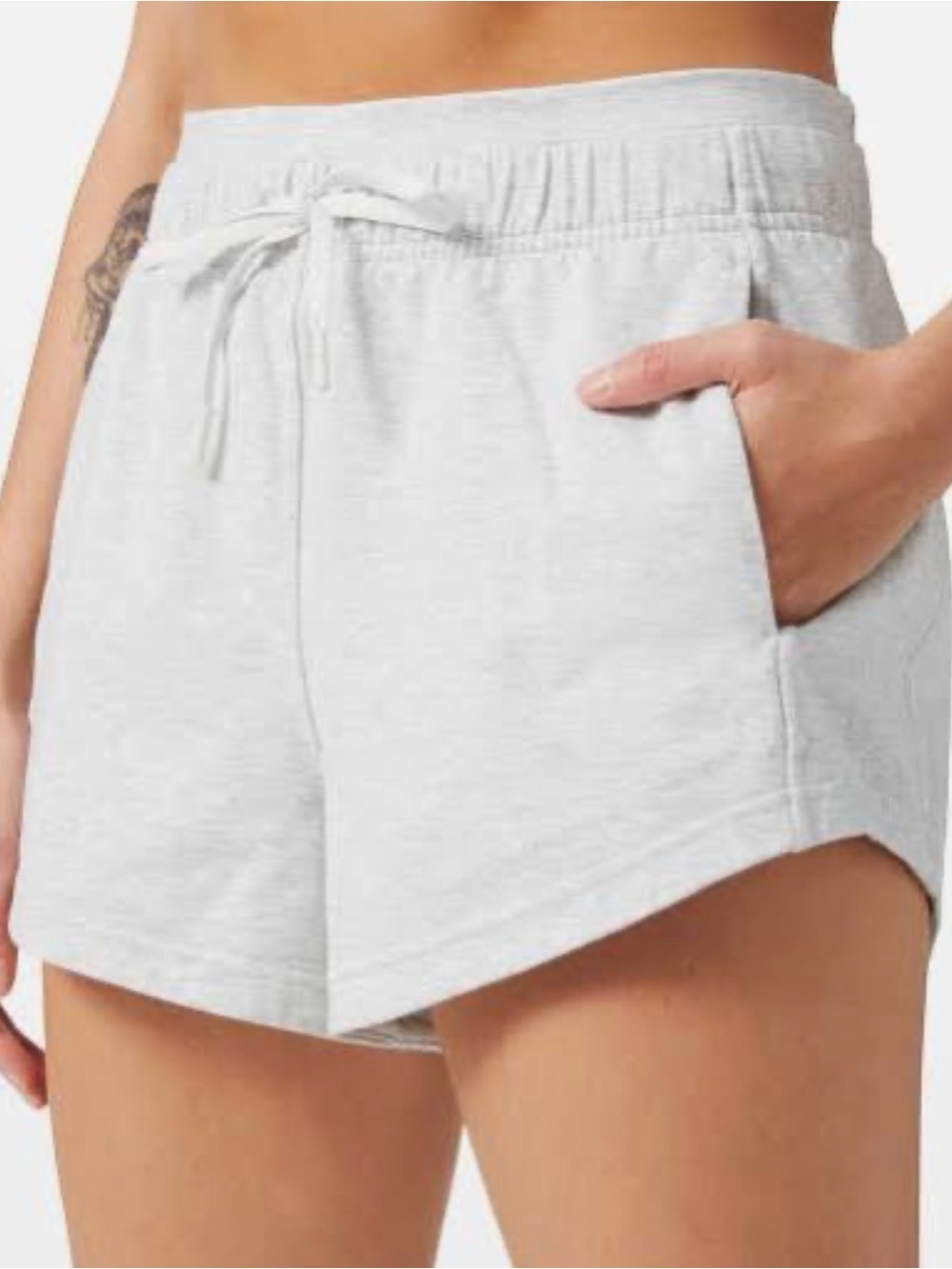Varley DoubleSoft Atrium High Rise Shorts - Ivory Marl (Size Small)